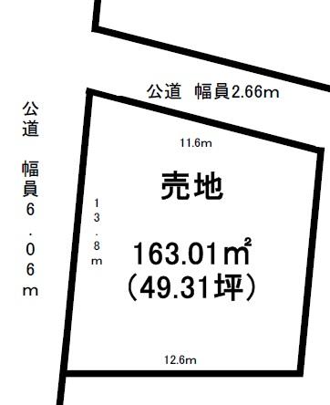 Compartment figure. Land price 22,800,000 yen, Land area 163.01 sq m