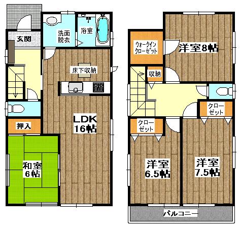 Floor plan. 27,800,000 yen, 4LDK, Land area 133.18 sq m , Building area 106 sq m