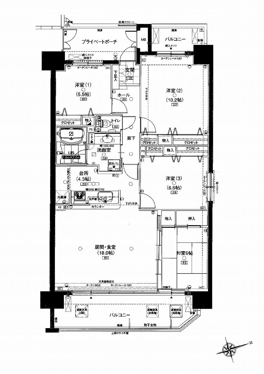 Floor plan. 4LDK, Price 28,900,000 yen, Footprint 108.16 sq m , Balcony area 19.93 sq m