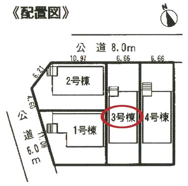 Compartment figure. All four buildings on corner lot