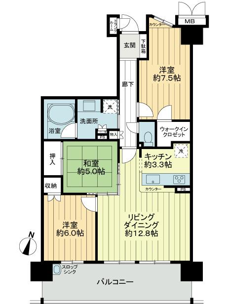 Floor plan. 3LDK, Price 24,800,000 yen, Footprint 78.8 sq m , Balcony area 15.2 sq m top floor ・ 10 floor