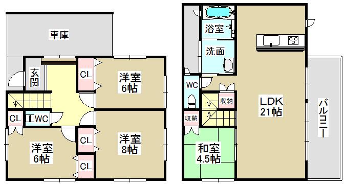 Floor plan. 37 million yen, 4LDK, Land area 132.23 sq m , Building area 120.47 sq m
