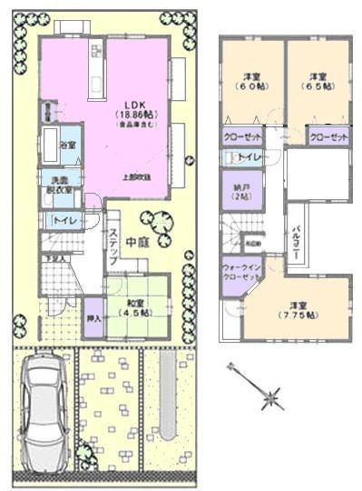 Floor plan. 34,800,000 yen, 4LDK, Land area 155.28 sq m , Building area 110.56 sq m