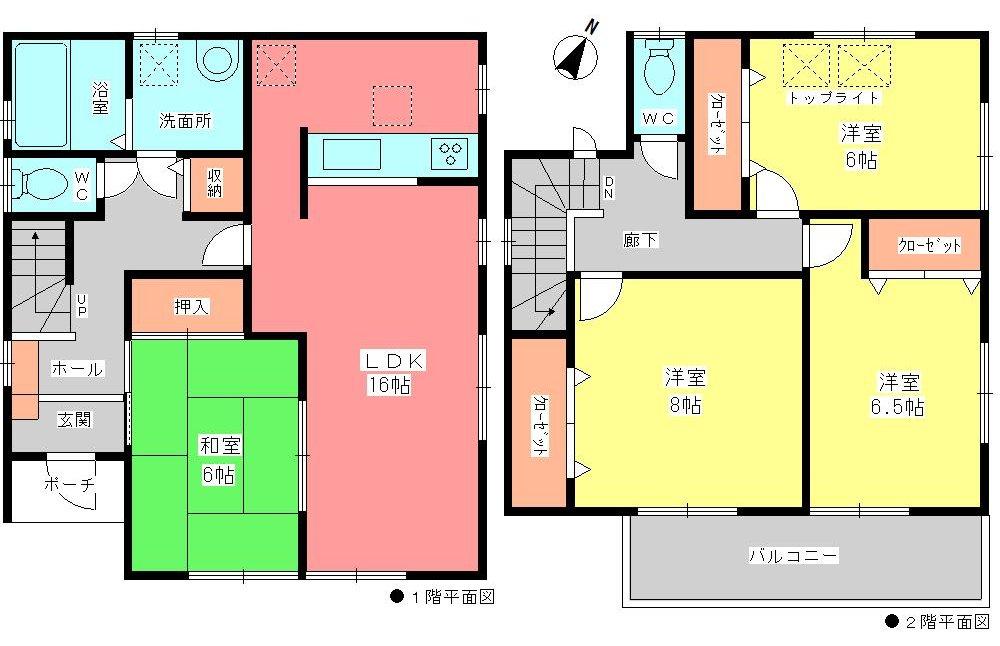 Floor plan. 32,800,000 yen, 4LDK, Land area 126.57 sq m , Building area 106 sq m