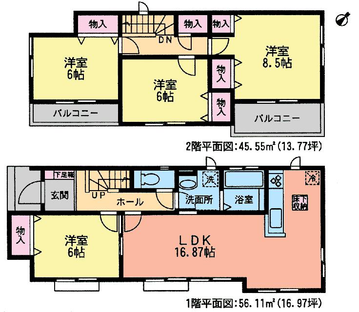 Floor plan. (D Building), Price 25,800,000 yen, 4LDK, Land area 166.52 sq m , Building area 101.66 sq m