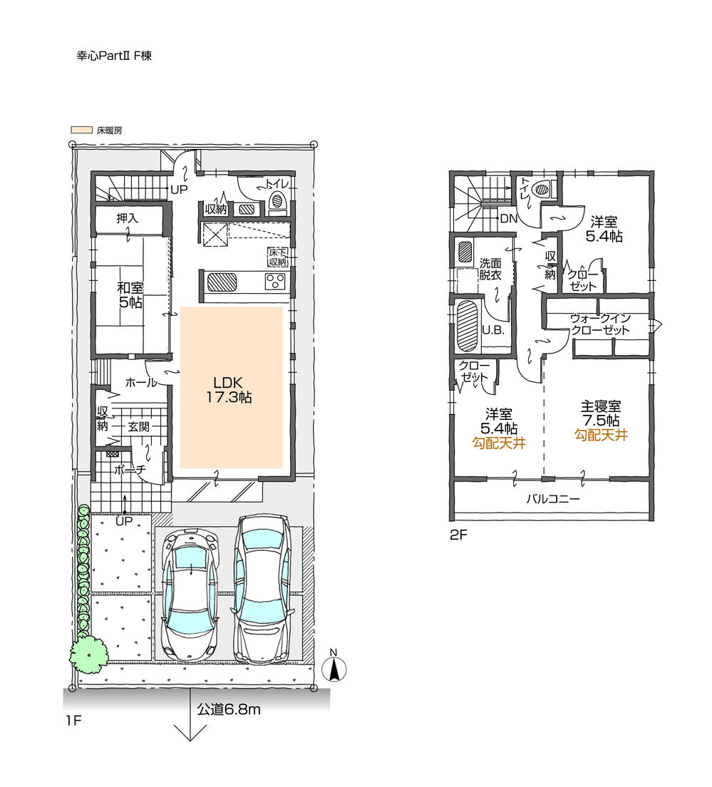 Floor plan. (F Building), Price 32,900,000 yen, 4LDK, Land area 114.95 sq m , Building area 105.59 sq m