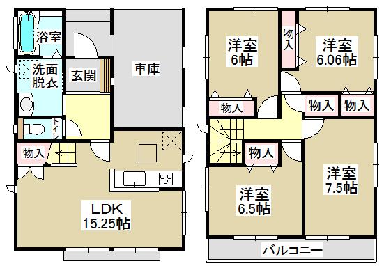 Floor plan. (1 Building), Price 29,800,000 yen, 4LDK, Land area 105.08 sq m , Building area 109.73 sq m