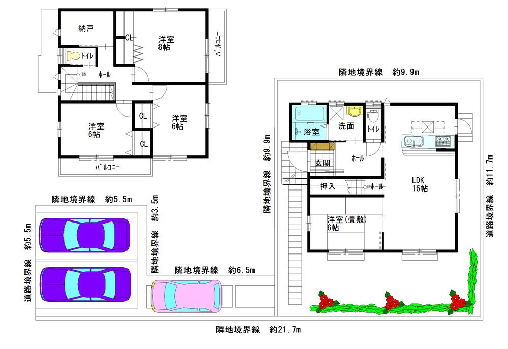 Floor plan. 28.8 million yen, 4LDK, Land area 159.54 sq m , Building area 107.51 sq m floor plan
