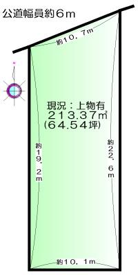 Compartment figure. Land price 22,400,000 yen, Land area 213.37 sq m