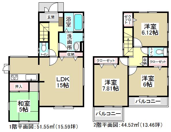 Floor plan. 31,800,000 yen, 4LDK, Land area 148.08 sq m , Building area 96.07 sq m