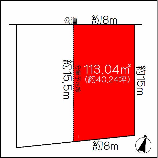 Compartment figure. Land price 19,800,000 yen, Land area 133.04 sq m