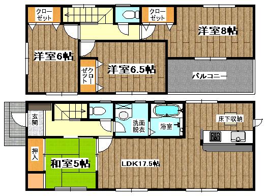 Floor plan. (1 Building), Price 33,800,000 yen, 4LDK, Land area 199.09 sq m , Building area 99.38 sq m