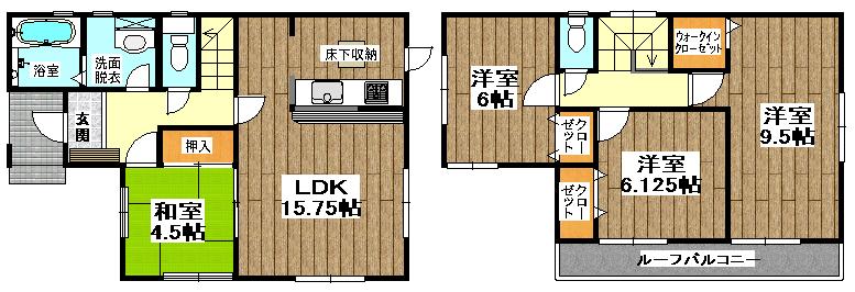 Floor plan. (Building 2), Price 31,900,000 yen, 4LDK, Land area 199.06 sq m , Building area 98.14 sq m