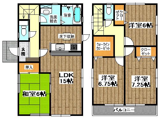 Floor plan. (3 Building), Price 30,900,000 yen, 4LDK, Land area 200.38 sq m , Building area 99.39 sq m