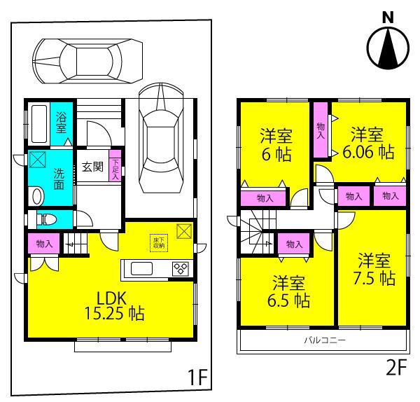 Floor plan. 29,800,000 yen, 4LDK, Land area 105.08 sq m , Building area 109.73 sq m