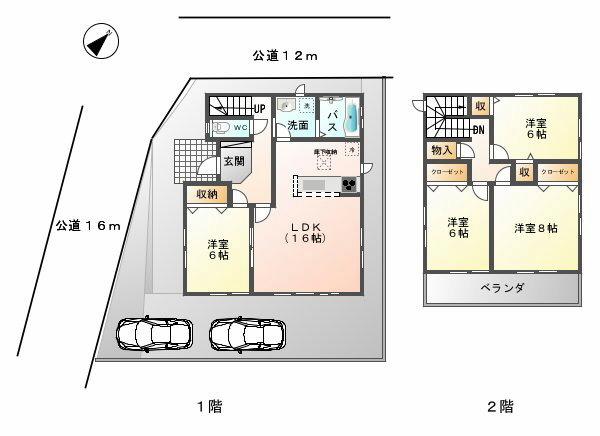 Floor plan. (A Building), Price 26,800,000 yen, 4LDK, Land area 148.92 sq m , Building area 101.87 sq m