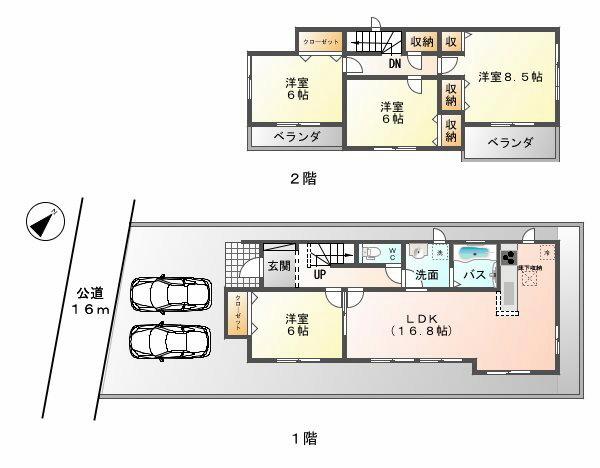 Floor plan. (D Building), Price 25,800,000 yen, 4LDK, Land area 166.52 sq m , Building area 101.66 sq m