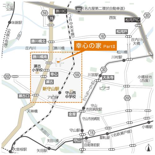 Local guide map. Wide-area view