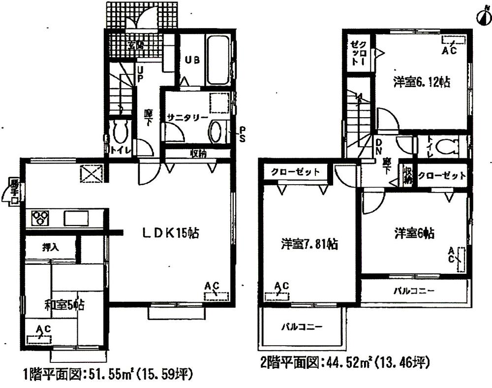 Floor plan. (4 Building), Price 31,800,000 yen, 4LDK, Land area 148.08 sq m , Building area 96.07 sq m