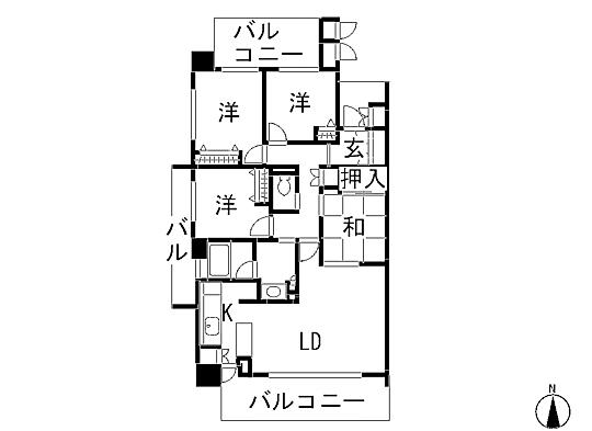Floor plan. 4LDK, Price 31 million yen, Occupied area 87.56 sq m , Balcony area 24.91 sq m