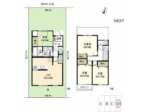 Floor plan. (D Building), Price 29,800,000 yen, 4LDK, Land area 113.51 sq m , Building area 96.07 sq m