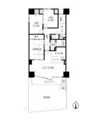 Floor plan. 3LDK, Price 13.8 million yen, Occupied area 72.84 sq m , Balcony area 7.3 sq m