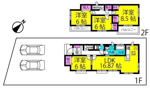 Floor plan. 25,800,000 yen, 4LDK, Land area 166.52 sq m , Building area 101.66 sq m