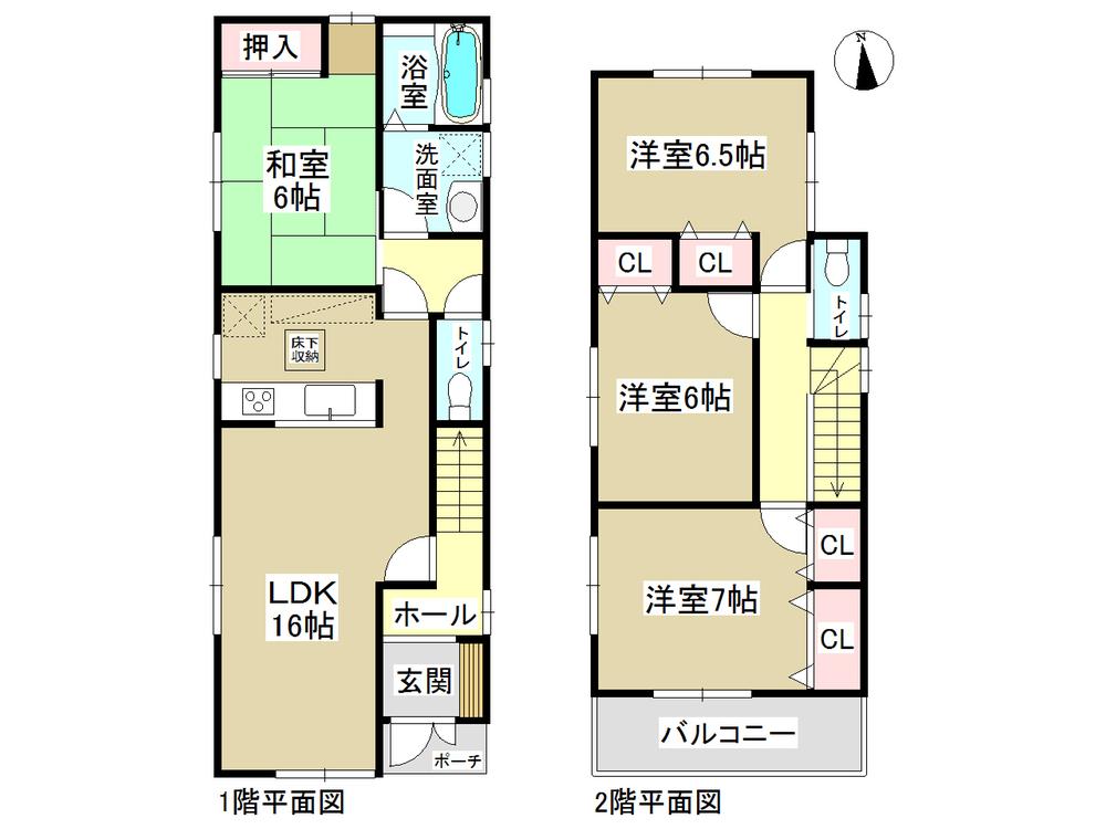 Floor plan. (1 Building), Price 27,800,000 yen, 4LDK, Land area 131.11 sq m , Building area 99.23 sq m
