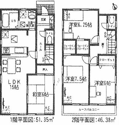 Floor plan. (3 Building), Price 23,900,000 yen, 3LDK, Land area 151.41 sq m , Building area 97.73 sq m