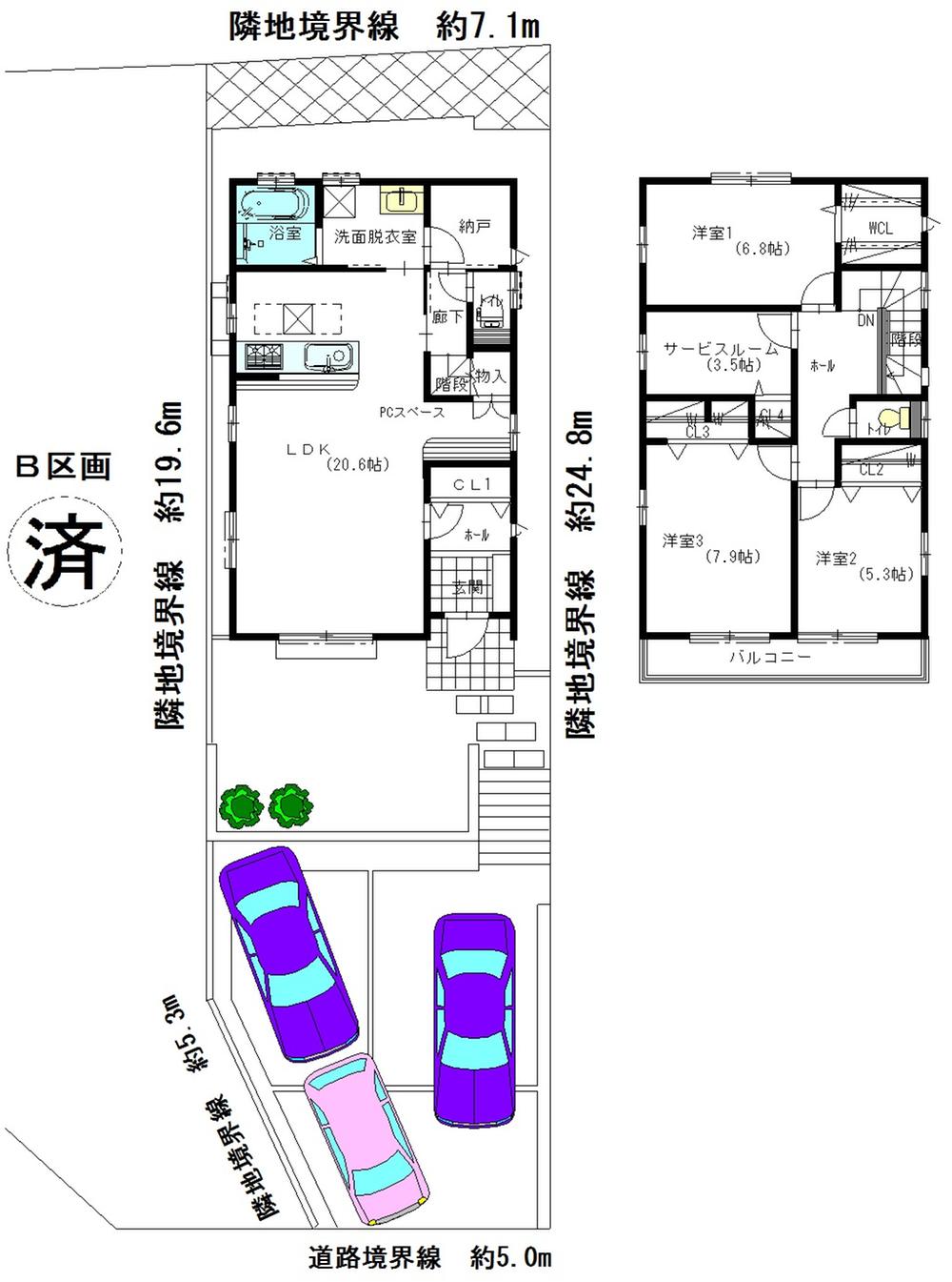 Floor plan. 34,800,000 yen, 3LDK + S (storeroom), Land area 171.75 sq m , It is a building area of ​​112.21 sq m floor plan