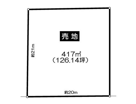 Compartment figure. Land price 34,050,000 yen, Land area 417 sq m slope, square.