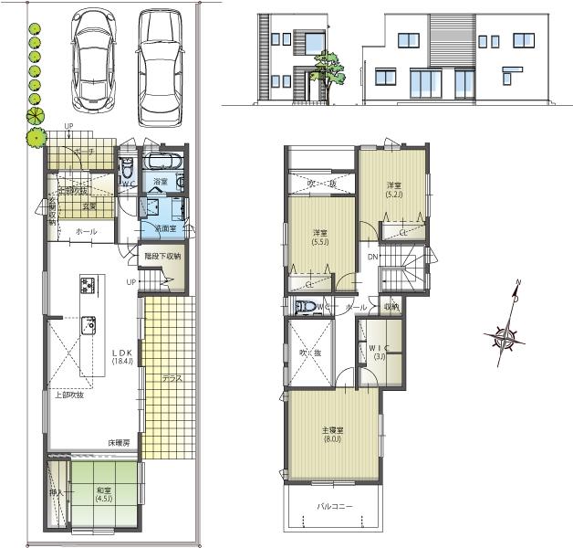 Floor plan. (B), Price 36.5 million yen, 4LDK, Land area 140.1 sq m , Building area 112.11 sq m