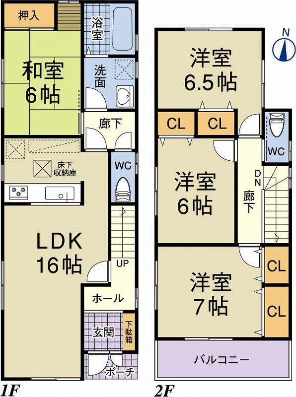 Floor plan. 27,800,000 yen, 4LDK, Land area 131.11 sq m , Building area 99.23 sq m