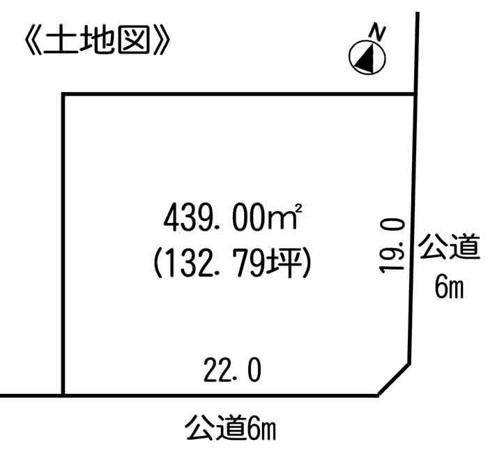 Compartment figure. Land price 73 million yen, Land area 439 sq m