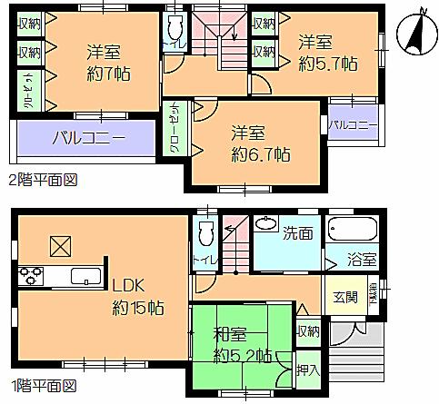 Floor plan. 27,800,000 yen, 4LDK, Land area 137.71 sq m , Building area 98.82 sq m