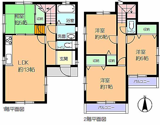 Floor plan. 21,400,000 yen, 4LDK, Land area 100.31 sq m , Building area 89.43 sq m