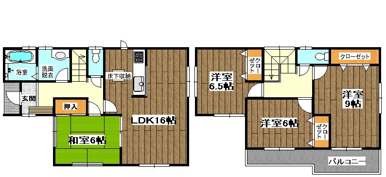 Floor plan. 27,800,000 yen, 4LDK, Land area 124.33 sq m , Building area 104.34 sq m