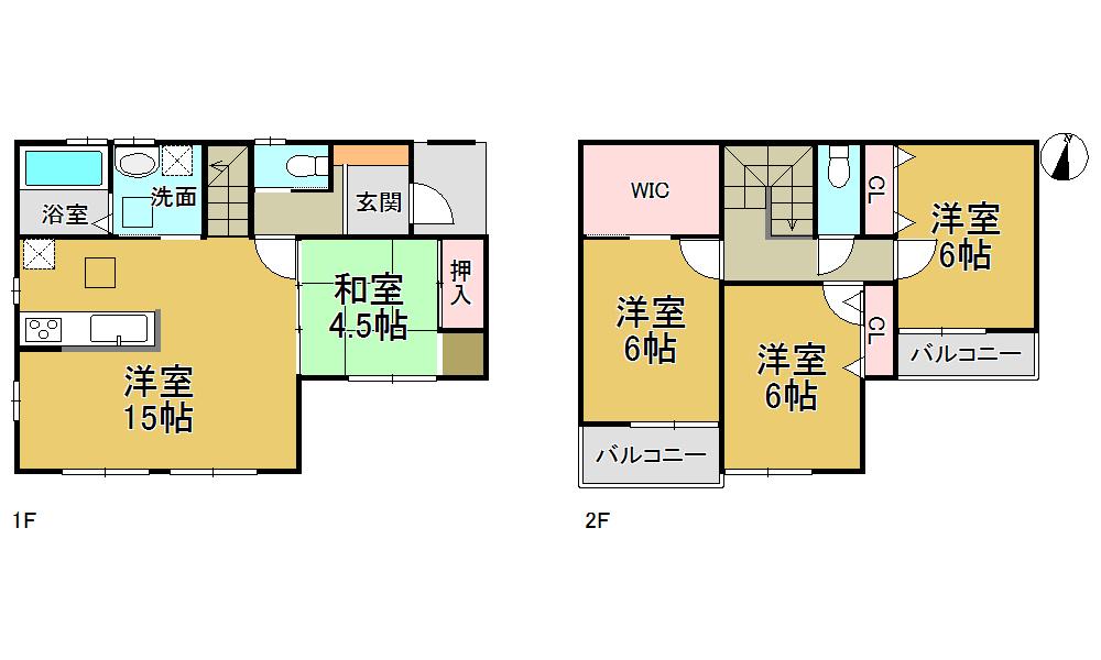 Floor plan. (A Building), Price 29,900,000 yen, 4LDK, Land area 100.01 sq m , Building area 93.44 sq m