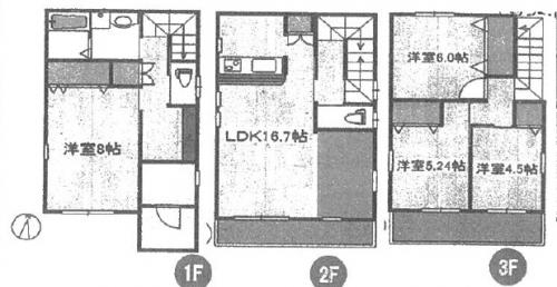 Floor plan. (A Building), Price 31,800,000 yen, 4LDK, Land area 93.63 sq m , Building area 106.21 sq m