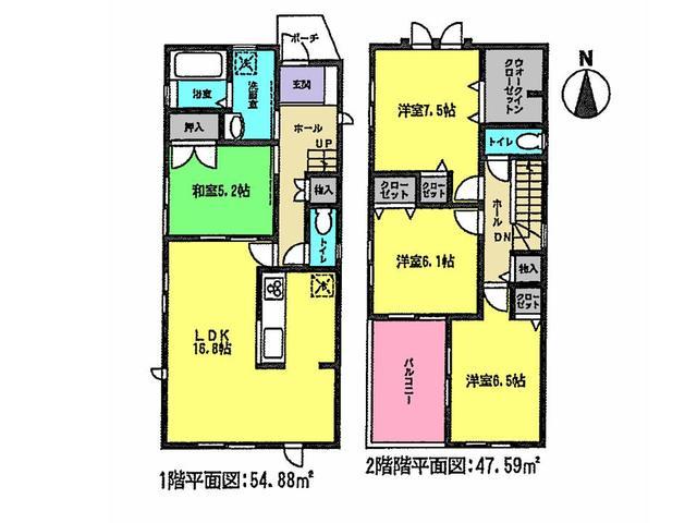 Floor plan. 24,800,000 yen, 4LDK, Land area 134.61 sq m , Building area 102.47 sq m floor plan