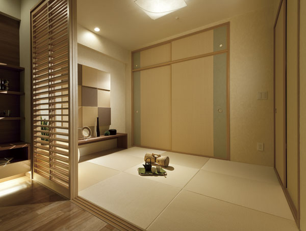 Interior.  [Japanese-style room] Japanese-style rooms spread gentle texture of tatami. living ・ In the dining Tsuzukiai, Likely to enjoy a rich sense of openness. hobby, Space of housework Ya, It is also suitable for the guest bedroom / E-type model room