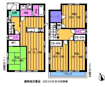 Floor plan. 26,800,000 yen, 4LDK, Land area 133.18 sq m , Building area 106 sq m all four buildings: Building 3