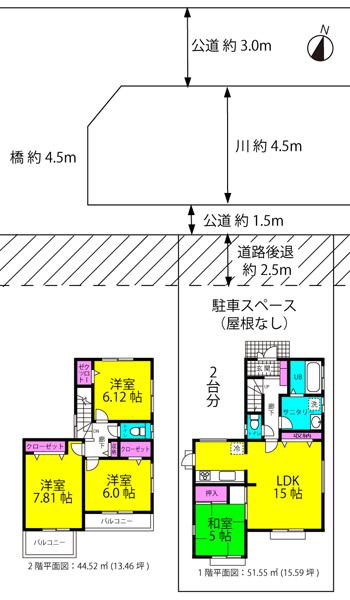 Floor plan. 31,800,000 yen, 4LDK, Land area 148.08 sq m , Building area 96.07 sq m