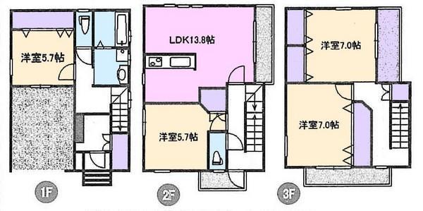 Floor plan. 28.8 million yen, 4LDK, Land area 78.98 sq m , Building area 108.08 sq m