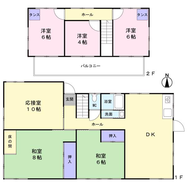 Floor plan. 27,700,000 yen, 6DK, Land area 509 sq m , Building area 135.47 sq m