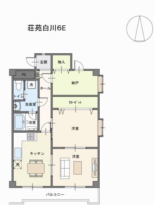 Floor plan. 3DK, Price 14.9 million yen, Footprint 62.1 sq m , Balcony area 11.54 sq m