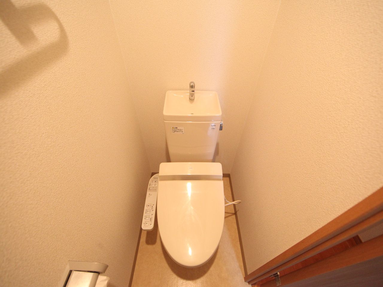 Toilet. Toilet with warm water washing toilet seat With shelf