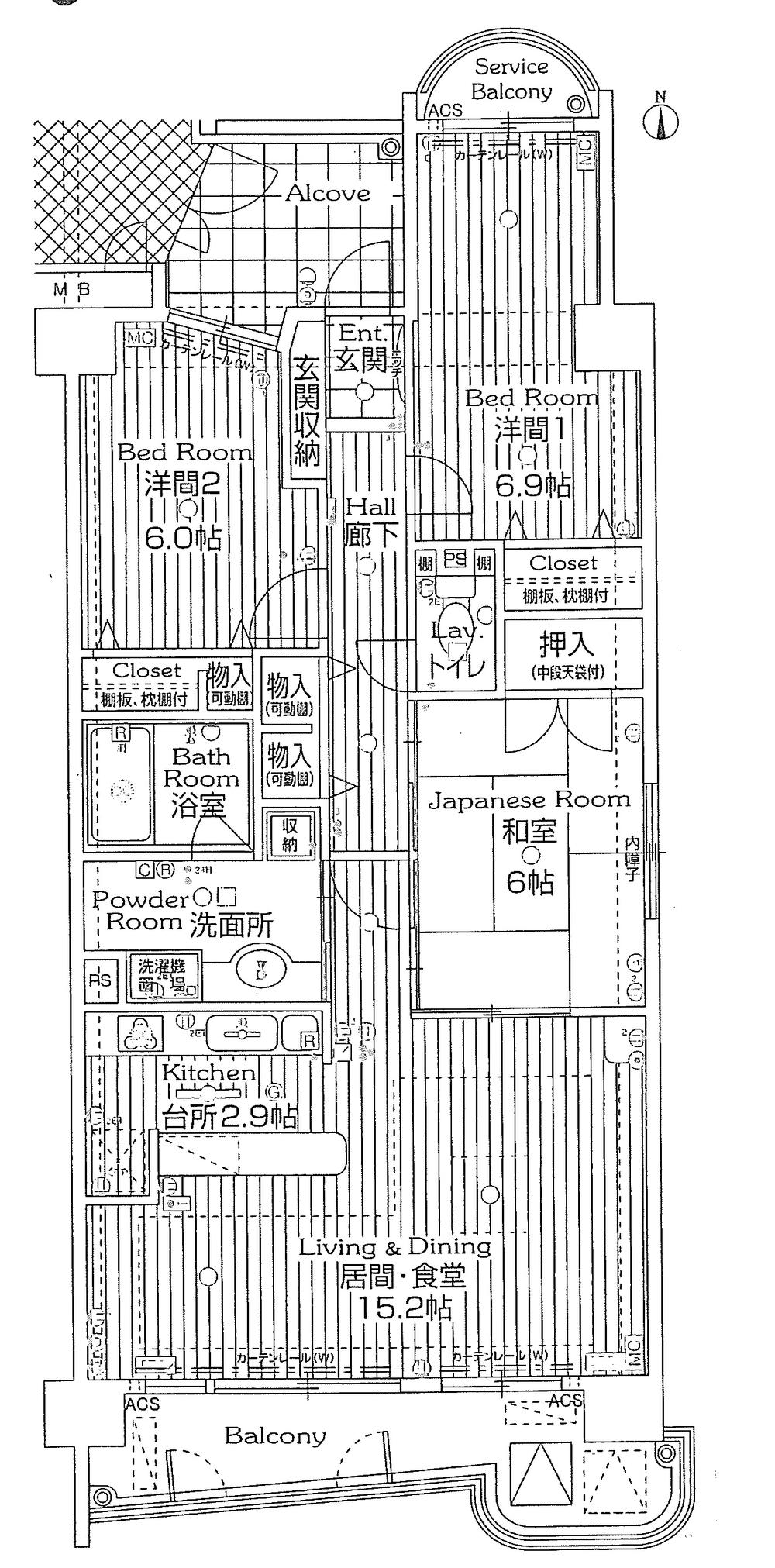 Floor plan. 3LDK, Price 23.2 million yen, Footprint 82.6 sq m , Balcony area 9 sq m
