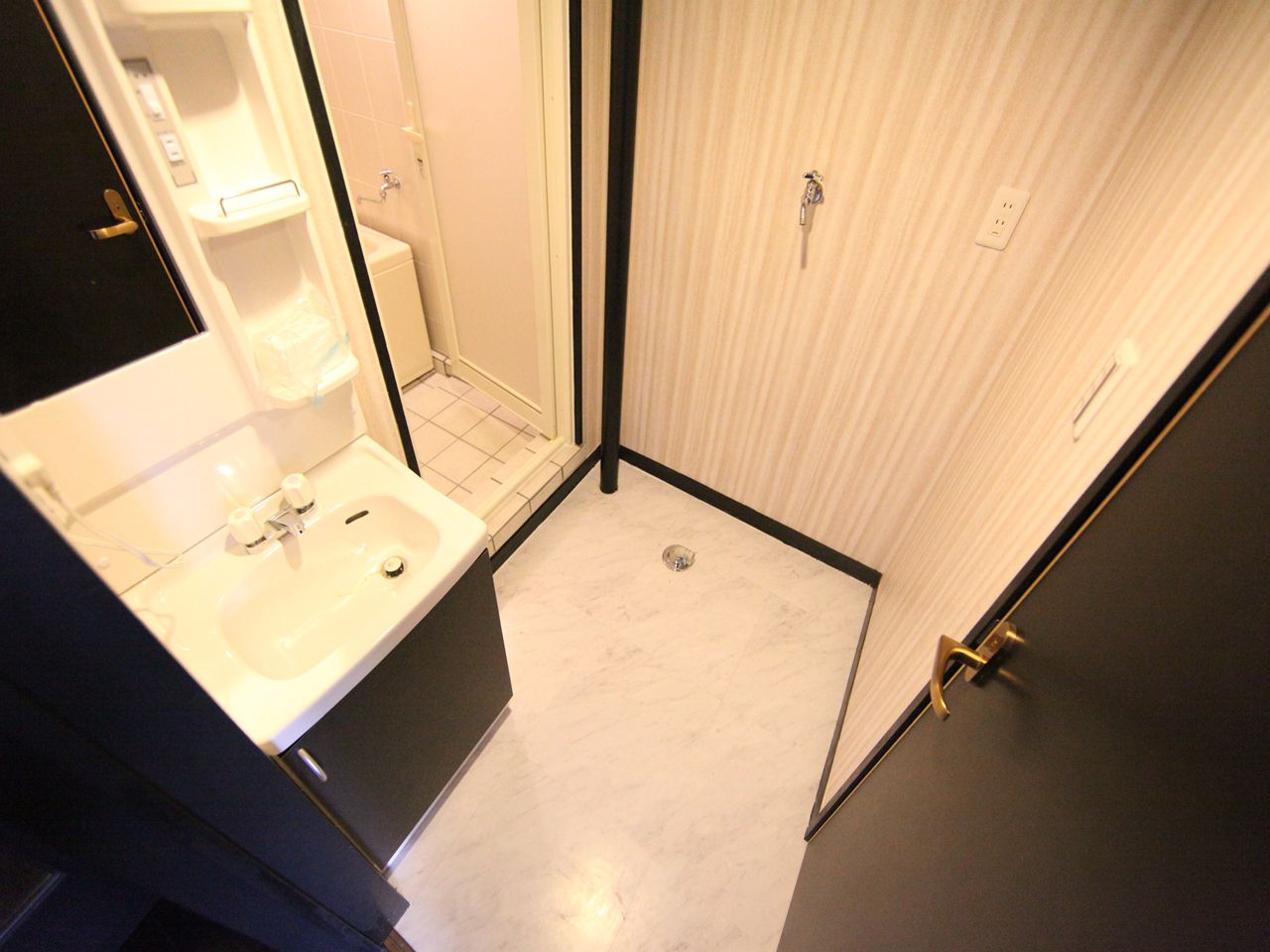 Washroom. Dressing room With separate wash basin Indoor Laundry Storage