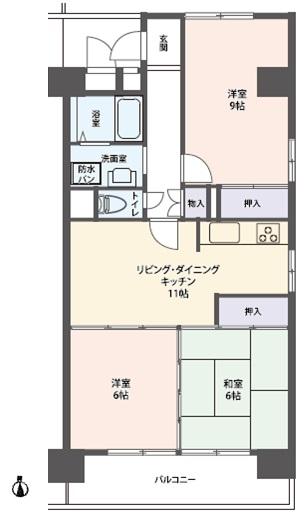 Floor plan. 3LDK, Price 13.8 million yen, Occupied area 66.75 sq m , Balcony area 9.05 sq m